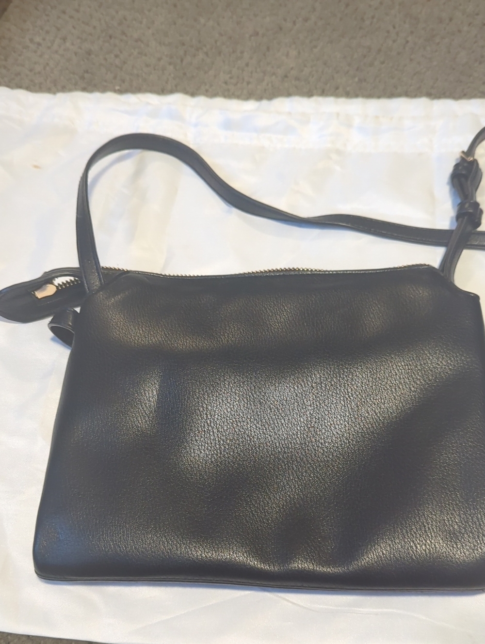 Classic Black Leather Crossbody Bag